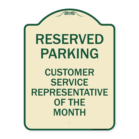 Signmission Reserved Parking Customer Service Representative of Month Aluminum Sign, 24" x 18", TG-1824-23136 A-DES-TG-1824-23136